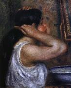 Pierre Auguste Renoir kvinna som kammar sig Sweden oil painting reproduction